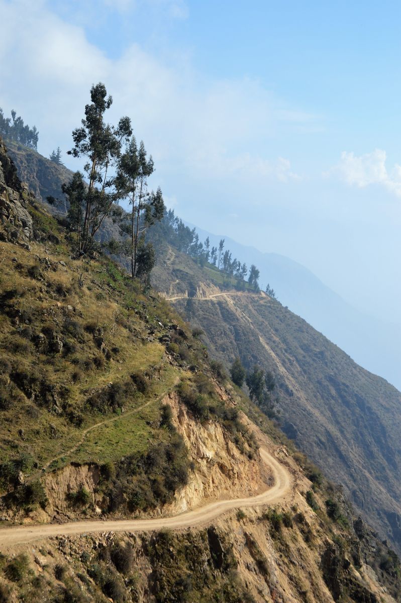 Looking behind us, the road looks quite scary